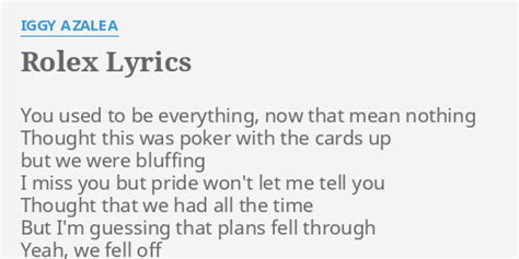 songtext rolex|Rolex lyrics iggy.